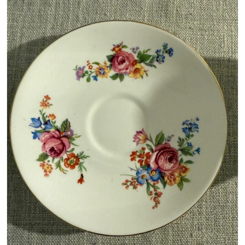 🌸 Stanley Fine Bone China Floral Teacup & Saucer Set | England